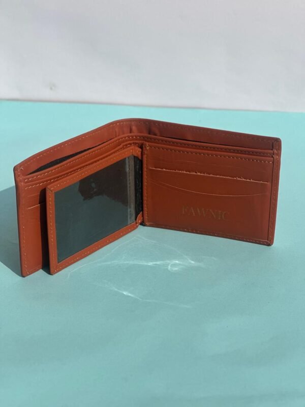 Fawnic Cognac Bifold Edition Premium Genuine Leather Wallet for Men – Cognac Brown & Black